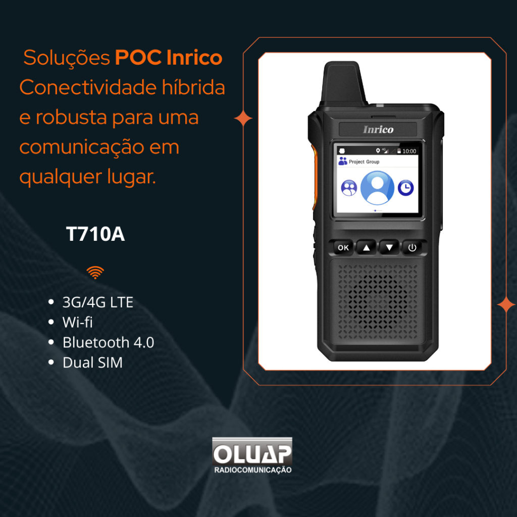 Rádio Comunicador PoC T710A Inrico